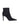 Women's black suede leather ankle boot with stiletto heel and pointed toe