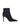 Women's black suede leather ankle boot with stiletto heel and pointed toe
