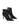 Women's black suede leather ankle boot with stiletto heel and pointed toe