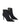 Women's black suede leather ankle boot with stiletto heel and pointed toe