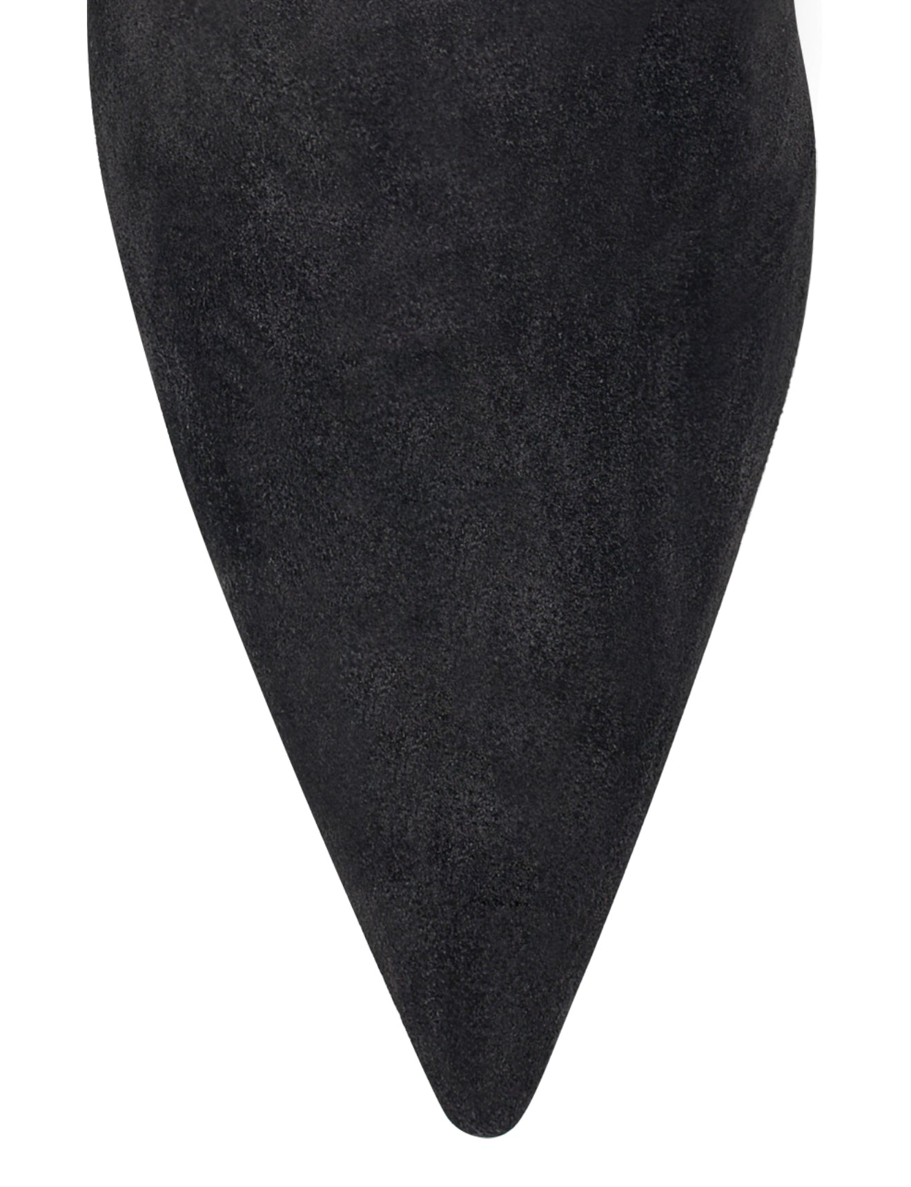Women's black suede leather ankle boot with stiletto heel and pointed toe