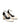 Women's white patent leather block heel shoes with ankle strap and square toe