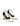 Women's white patent leather block heel shoes with ankle strap and square toe