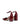Women's red wine patent leather block heel shoes with ankle strap and square toe
