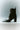 Women's black leather chelsea boot with elastic gusset, stacked block heel and soft square toe