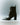 Women's black leather chelsea boot with elastic gusset, stacked block heel and soft square toe