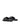 Women's black leather puffy slides