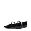 Women's black patent leather square toe ballet flat with mary-jane strap