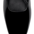 Women's black patent leather square toe ballet flat with mary-jane strap
