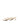 Women's kitten heel strappy sandal with gold metallic toe ring in chalk white leather