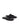 Women's black satin flat mary-jane slip on mule with square toe 