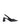 Women's black leather slingback block heel with ruched detailing and buckle fastening