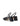 Women's black leather slingback block heel with ruched detailing and buckle fastening
