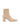 Women's nude stretch leather heeled ankle boot with pointed toe and zip closure