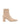 Women's nude stretch leather heeled ankle boot with pointed toe and zip closure