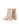 Women's nude stretch leather heeled ankle boot with pointed toe and zip closure