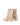 Women's nude stretch leather heeled ankle boot with pointed toe and zip closure