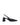 Women's black suede block heel slingback with pointed heel and v-cut throat