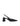 Women's black suede block heel slingback with pointed heel and v-cut throat