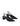 Women's black suede block heel slingback with pointed heel and v-cut throat