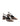 Women's Brown Snake Embossed Leather Slingback heels with block heel, pointed toe and elasticated slingback