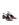 Women's Brown Snake Embossed Leather Slingback heels with block heel, pointed toe and elasticated slingback