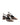 Women's Brown Snake Embossed Leather Slingback heels with block heel, pointed toe and elasticated slingback