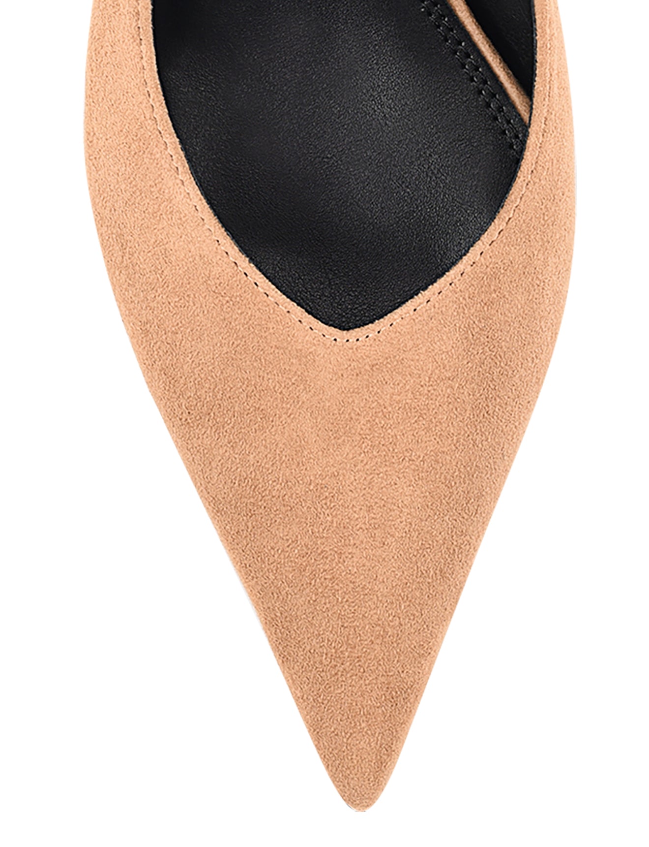 Women's camel tan suede pointed toe slingback with block heel 