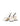Women's Chalk White Leather Slingback heels with block heel, pointed toe and elasticated slingback