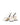 Women's Chalk White Leather Slingback heels with block heel, pointed toe and elasticated slingback