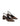 Women's chocolate brown suede leather slingback block heel with pointed toe and elasticated slingback