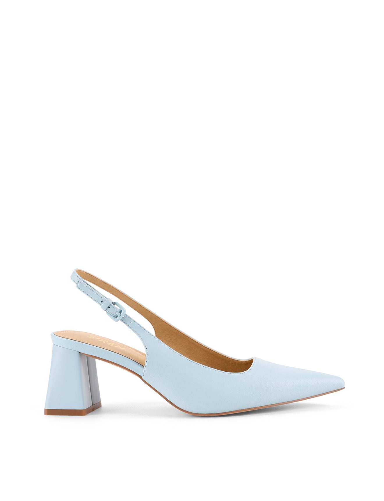 Yarra Pointed Toe Slingbacks - Pale Blue Leather