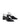 Women's black croc embossed leather slingback block heel with pointed toe