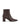 Women's chocolate brown leather ankle boot with high heel and pointed toe