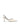 Women's white patent leather slingback kitten heel with pointed toe