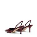 Women's red patent leather slingback kitten heel with pointed toe