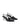 Women's black leather slingback kitten heel with pointed toe and elastic fastening