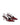 Women's red wine patent leather slingback kitten heel with pointed toe and elastic fastening