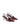 Women's red wine patent leather slingback kitten heel with pointed toe and elastic fastening