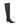 Women's black microsuede stretch over the knee boot with mid stiletto heel and pointed toe