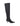 Women's black microsuede stretch over the knee boot with mid stiletto heel and pointed toe