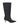 Women's black leather suede knee high boot with kitten heel and pointed toe 