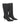 Women's black leather suede knee high boot with kitten heel and pointed toe 