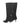Women's black leather suede knee high boot with kitten heel and pointed toe