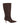 Women's chocolate brown leather suede knee high boot with kitten heel and pointed toe 