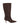 Women's chocolate brown leather suede knee high boot with kitten heel and pointed toe 