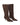 Women's chocolate brown leather suede knee high boot with kitten heel and pointed toe 