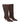 Women's chocolate brown leather suede knee high boot with kitten heel and pointed toe 