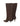 Women's chocolate brown leather suede knee high boot with kitten heel and pointed toe
