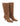 Women's tan brown leather suede knee high boot with kitten heel and pointed toe 